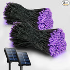 2 Pack Solar String Lights Outdoor, 200 LED Extra-Long 72FT Solar Powered Lights with 8 Lighting Modes, Waterproof Outdoor Lighting Decoration for Garden, Patio, Balcony, Xmas, Wedding, Party