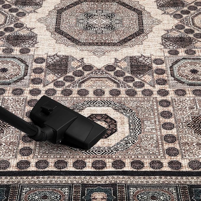 Keen Home Design 2x3 Rug - Machine Washable Entry Rug with Non-Slip Backing, Ideal for Enteryway, Kitchen, Bathroom, Laundry Room - Vintage, Easy Clean, Durable, Low Pile Rug - (2' x 3')
