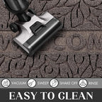 Yimobra Welcome Mat Outdoor 29.5x17, Waterproof Non-Slip Outdoor Mats for Front Door Outside Entrance, Low-Profile Entryway Mat Indoor for Garage Patio, Brown