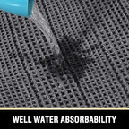 H.VERSAILTEX Upgraded Waffle Bath Mat Super Absorbent Non Slip Bath Rugs for Beside Tub, 17" x 24", Grey
