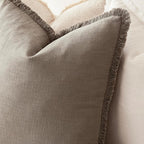 Foindtower Set of 2 Decorative Linen Fringe Lumbar Throw Pillow Covers Boho Farmhouse Cushion Cover with Tassels Soft Accent Pillowcase for Couch Sofa Bed Living Room Home Decor,12×24 Inch,Brown Tan