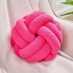 Uvvyui Knot Pillow Ball, Soft Hot Pink Home Decor Knotted Pillows, Handmade Round Plush Throw Pillow, Aesthetic & Cute Large Decorative Pillows for Bed, Floor, Couch, Bedroom Home Decor 11 inches
