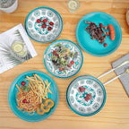 Melamine Dinnerware Set 12-Piece (Service for 4) – Dishwasher Safe, Unbreakable Lightweight Plates & Bowls for Indoor/Outdoor Use – Patio, Kids, Camping