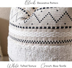BlissBlush Decorative Throw Pillow Cover 20x20 Square Boho Black Neutral White Accent Pillowcase Tassels Farmhouse Cushion for Couch Sofa Bedroom Living Room Home Décor (Cover ONLY, Pack of 1)