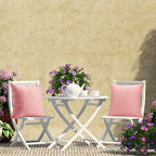 Boao 4 Pack Christmas Decorative Outdoor Waterproof Throw Pillow Covers Square Patio Balcony Garden Waterproof Cushion Case PU Coating Pillow Shell for Couch Bed Patio Sofa, 18 x 18 Inch(Pink)