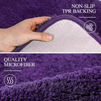 Walensee Large Bathroom Rug (24 x 36, Dark Purple) Extra Soft and Absorbent Shaggy Bath Mat Machine Washable Microfiber Non Slip Luxury Floor Mat