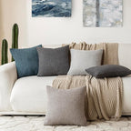 Foindtower Pack of 2 Modern Textured Boucle Throw Pillow Covers Accent Solid Decorative Pillow Cases Cozy Woven Couch Cushion Case for Chair Sofa Bedroom Living Room Home Decor, 20 x 20 Inch,Blue