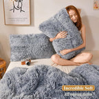 XeGe Cozy Faux Fur Throw Pillow Covers, Zippered Fluffy Cushion Covers, Shaggy Fuzzy Decorative Pillow Covers, Plush Furry Pillowcases Pack of 2 for Sofa Couch Home Decor (18''x18'', Gray Ombre)