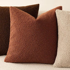 Foindtower Pack of 2, Curly Faux Fur Decorative Throw Pillow Covers Soft Fuzzy Plush Cushion Case with Zipper Cozy Pillowcase for Home Living Room Couch Bed Sofa 18 x 18 Inch,Hazel Brown