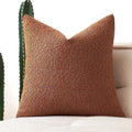 MIULEE Fall 24x24 Inch Textured Boucle Throw Pillow Cover Rust Accent Solid Eruo Sham Pillow Case Decorative Soft Pack of 1 Couch Cushion Chair Sofa Bedroom Livingroom Home Decor