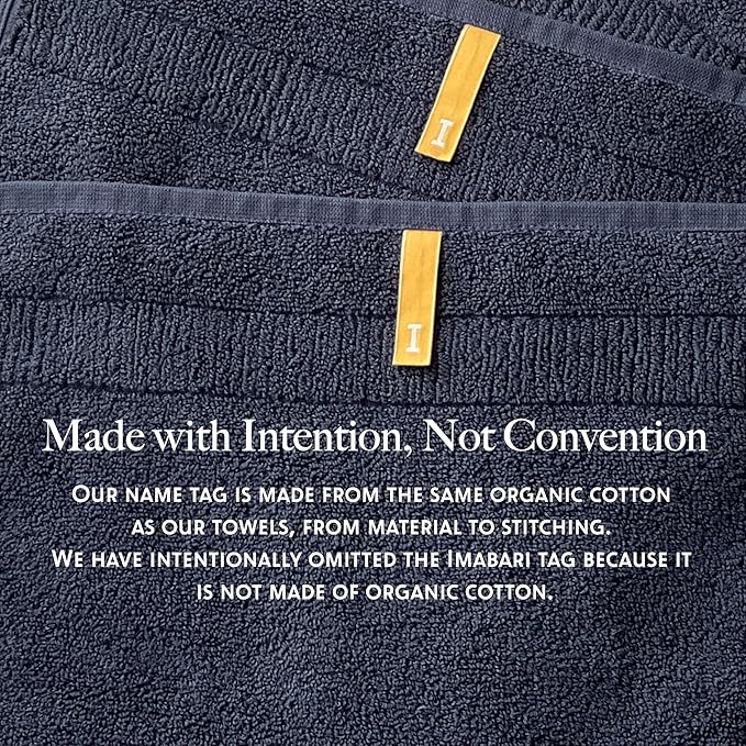 【Proof of Purity】 Bath Towel, 28 x 53 inch, 100% Organic Cotton, Double-Ply Yarn 30/2, Oeko-Tex Class 1, Loop-Dense, Made in Japan,Navy, Pack of 2