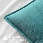 MIULEE Pack of 2 Teal Decorative Pillow Covers 18x18 Inch Soft Chenille Luxurious Couch Throw Pillows Farmhouse Cushion Covers with Elegant Design for Sofa Bedroom Living Room Home Decor