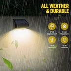 Brighter Solar Fence Lights,Solar Lights Outdoor Waterproof,Warm White and RGB 8 Colors,Dusk to Dawn Deck Light, Outdoor Lighting for Backyard/Railing/Wall/Step/Patio（12 Pack,Black）