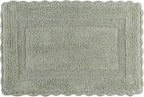 Savi Home Cotton Crochet Bathmat with Antiskid 17x24 Sage Green, 100% Pure Cotton, Super Soft Bath Rug, Plush & Absorbent, Hand Tufted Heavy Weight Construction, Full Reversible Step Out Rugs