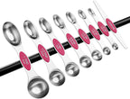 Spring Chef Magnetic Measuring Spoons Set, Dual Sided, Stainless Steel, Fits in Spice Jars, Pink, Set of 8, 2 Pack