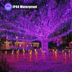 Vivideal 200 LED Halloween Lights Outdoor Waterproof 66ft Purple String Lights Clear Wire with 8 Modes Plug in Purple Christmas Light for Tree Party Halloween Decorations