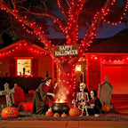 JMEXSUSS 200 LED Halloween Lights Indoor Outdoor, 66ft Connectable LED Red Christmas Lights Plug in, 8 Modes Red String Light for Halloween Tree Indoor Bedroom Garden Yard Porch House Decorations