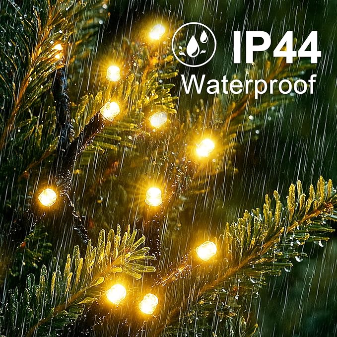 String Lights Outdoor & Indoor, 2Pack 600 LED Christmas Lights, 210ft Plug-in Waterproof Twinkle Light with 8 Modes for Xmas Tree Halloween Wedding Party Garden Patio Decorations(Warm White)
