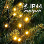 [2 Pack] Christmas Lights Outdoor, 210FT 600LED Connectable String Lights Waterproof, Twinkle Lights with 8 Modes, Christmas String Lights Indoor Green Wire for Yard Party Christmas Decorations