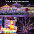 200 LED String Lights Indoor Outdoor 66ft Connectable Multicolor Christmas Lights 8 Modes Clear Wire Waterproof, Plug in Twinkle String Lights for Bedroom Christmas Tree Dorm Yard Home