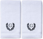 Decorative and Monogrammed Hand Towels for Bathroom Kitchen Makeup | Personalized Gift for Wedding-Bridal | Roman Font Custom Luxury Turkish Towel | Spa Collection, Oversized, 16 X 30 Inch, Set of 2