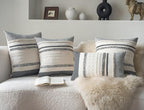 Boho Throw Pillow Covers 20x20 Inch Set of 2, Black Textured Decorative Couch Pillow Cases for Farmhouse Home Decor, Accent Cushion Cover for Sofa, Bed, Living Room, Bedroom