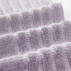 Modern Threads Oxford 6-Piece 100% Cotton Towel Set – Yarn Dyed Jacquard & Solid – Includes 2 Bath Towels, 2 Hand Towels, 2 Washcloths – Absorbent, Quick Dry, Soft & Durable – Lavender