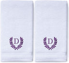 Decorative and Monogrammed Hand Towels for Bathroom Kitchen Makeup | Personalized Gift for Wedding-Bridal | Roman Font Custom Luxury Turkish Towel | Spa Collection, Oversized, 16 X 30 Inch, Set of 2