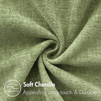 MIULEE Pack of 2 Couch Throw Pillow Covers 12x20 Inch Spring Soft Sage Green Chenille Pillow Covers for Sofa Living Room Solid Dyed Pillow Cases