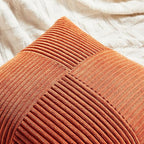 Fancy Homi Set of 2 Burnt Orange Lumbar Decorative Throw Pillow Covers 20x28 Inch for Living Room Couch Bed, Boho Farmhouse Fall Home Decor, Soft Corduroy Corss Patchwork Cushion Case 50x70 cm