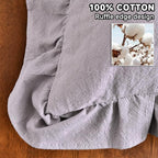AmHoo Pack of 2 Throw Pillow Covers 100% Cotton Pre Washed Ruffle Decorative Pillowcase Cushion for Couch Sofa Bedroom 18 x 18-Inch Light Grey