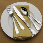 Mikasa Bravo Flatware Service for 8 with caddy, 18/10 Stainless Steel, Silverware Set with Serving Utensils and Expandable Caddy, 52 Piece