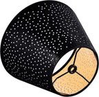 GOSO Set of 2 Small Black Drum Lamp Shades,5" × 9" × 6.4 Inch (Spider),Laser Drilling Design Lamp Shades for Table Lamps,Wall-Mounted Fixtures,Fabric Replacement Shades,No Assembly Required