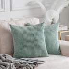 Home Brilliant Sage Spring Pillow Covers 16x16 Sofa Couch Green Pillow Covers Square Throw Pillows for Bedroom Couch Sofa Decor, 40x40 cm, Iceburg Green