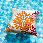 DFXSZ Orange Wine Red Flower Pillow Covers 16x16 Inch Set of 2 Outdoor Throw Pillows Outdoor Waterproof Decor for Living Room Sofa Patio Funiture Garden Floral Polyester Pillow Covers 002S16