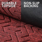 Yimobra Front Door Mat Outside Entrance 29.5x17, Waterproof Heavy Duty Outdoor Mats for Front Door, Non Slip Rubber Entry Mat for Garage Patio Indoor, Black Red