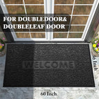 Yimobra Large Welcome Mat 60x36, Waterproof Non-Slip Outdoor Mats for Front Door Outside Entrance, Low-Profile Entryway Mat Indoor for Garage Patio, Black