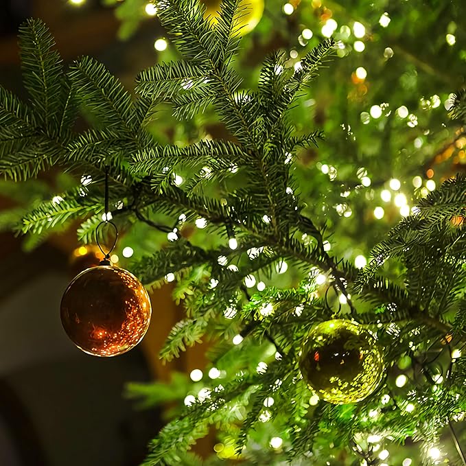 33FT Christmas Decorative Mini Lights, 100 LED Green Wire Fairy Starry String Lights Plug in, Timer & Memory & 8 Modes, for Indoor Outdoor Xmas Tree Wedding Party Decoration, Cool White