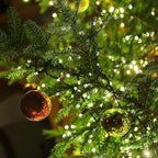 33FT Christmas Decorative Mini Lights, 100 LED Green Wire Fairy Starry String Lights Plug in, Timer & Memory & 8 Modes, for Indoor Outdoor Xmas Tree Wedding Party Decoration, Cool White