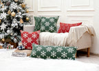 2 Pack Christmas Pillow Covers 18x18, Chenille Double-Sided Snowflake & Christmas Tree Decorative Throw Pillow Cases, Soft Farmhouse Holiday Cushion Covers for Sofa Couch Bed(Red,18x18)
