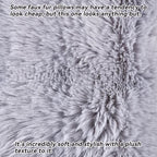 AmHoo Pack of 2 Throw Pillow Covers 3D Dense Faux Rabbit Fur Cozy Super Soft Fuzzy Set Case Cushion for Couch Sofa Bedroom 12 x 20-Inch Grey