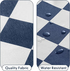 Navy Blue Checkered Clothes Storage Bins, 100L Large Blanket Storage Bags 3 Pack, Closet Organizers and Storage Containers for Comforters, Bedding, Foldable Organizer with Handle