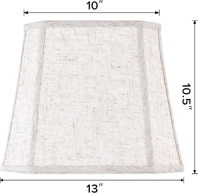 GO&SO 13 Inch Square Lamp Shades Medium,2 Pack Beige Linen Table Lamp Shade 10" × 13"× 10.5" (Spider) Modern Cut Corners Replacement Lampshade for Medium Table & Floor Lamps, Easy Assembly