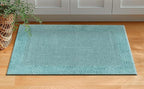 Savi Home Bath Mat Rug 17x24 Aqua Blue, 100% Pure Cotton, Super Soft Bath Rug, Plush & Absorbent, Hand Tufted Heavy Weight Construction, Full Reversible Step Out Rugs
