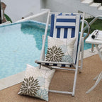Brown Blue Flower Pillow Covers 18x18 Inch Set of 2 Summer Outdoor Waterproof Decor for Home Patio Funiture Garden Living Room Modern Art Floral Polyester Square Cushion Cover 01F18