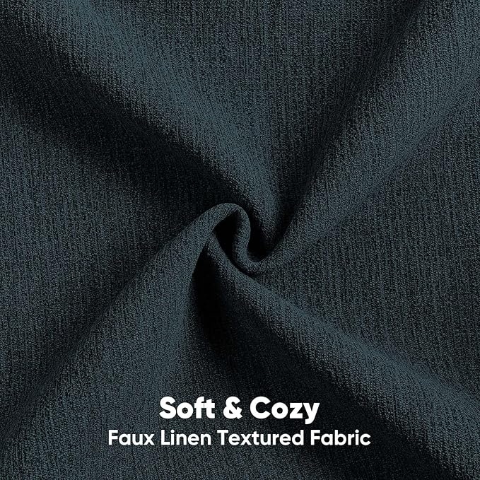 FUTEI Navy Blue Chenille Decorative Throw Pillow Covers 24x24 Inch Set of 2,Soft Cozy Faux Linen Textured European Pillow Shams,Farmhouse Home Decor for Couch Living Room