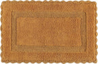 Savi Home Cotton Crochet Bathmat with Antiskid 17x24 Mustard, 100% Pure Cotton, Super Soft Bath Rug, Plush & Absorbent, Hand Tufted Heavy Weight Construction, Full Reversible Step Out Rugs