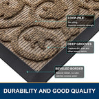 Smiry Welcome Door Mat Outside Entrance, Heavy Duty Trap Dirt and Moisture Easy Clean Low Profile Patio Porch Indoor Outdoor Front Doormat for Entry, 29.5x17 Inch, Brown/Welcome