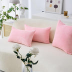 Home Brilliant 26x26 Pillow Covers for Couch Bed Decor Pink Soft Velvet Euro Pillow Shams for Sofa Parties, 26 inches, 66 cm, Set of 2, Pink