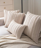 Boho Throw Pillow Covers 18x18 Inch Set of 2, Farmhouse Decorative Couch Pillow Cases, Beige Accent Pillows of Bed, Sofa Bedroom Living Room Home Decor Cushion Cover